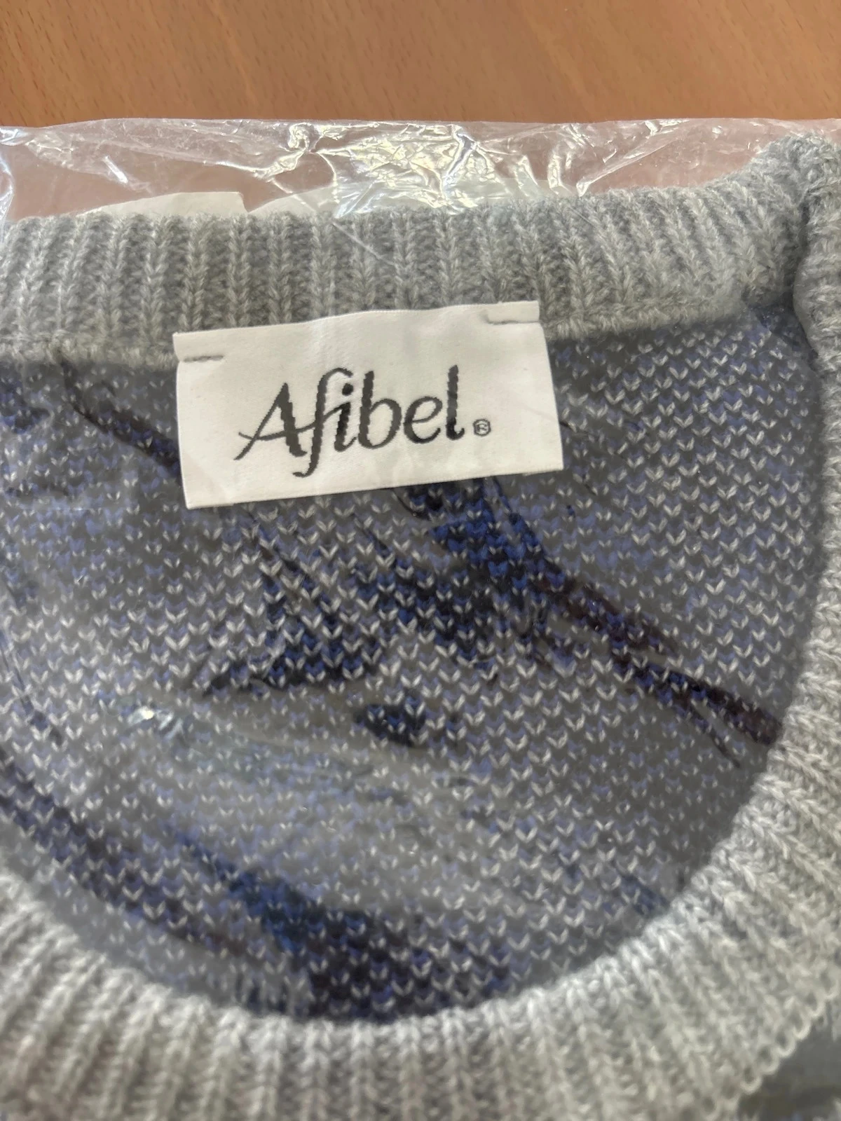 Suéter azul e cinza Afibel tamanho 42 – photo 3